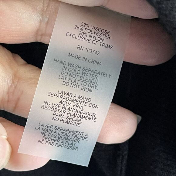 Liv Milano Black Evening Sweater L Top Floral Metallic Beading Knit Lightweight - Picture 7 of 10